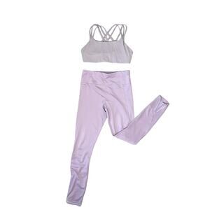 Women's Athleta Sports Bra and Leggings Set Bundle (Pink, S / XS)